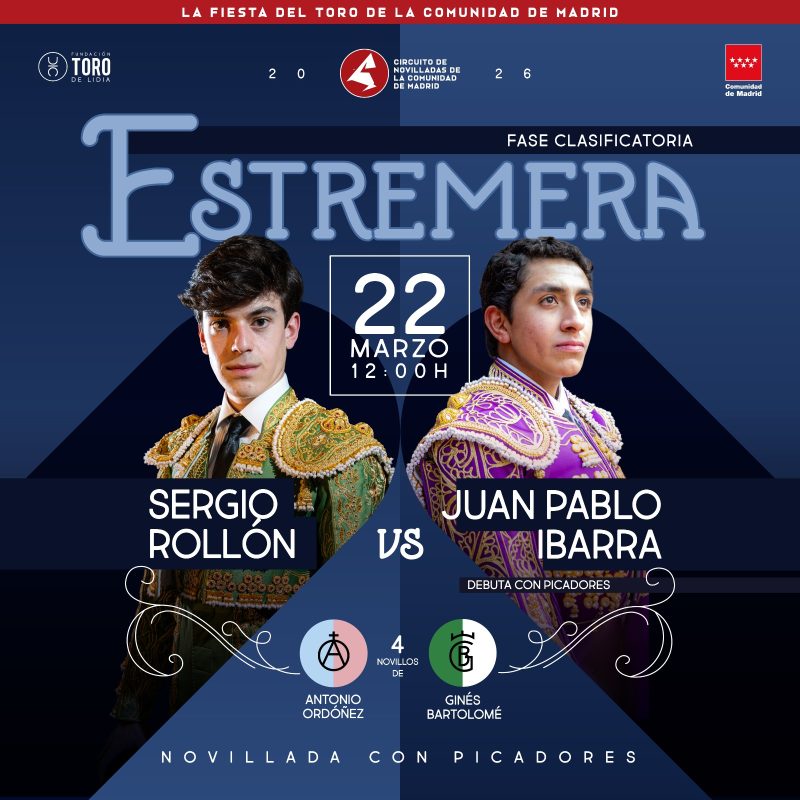 La novillada de este domingo en Estremera pasa a horario matinal (12:00h)