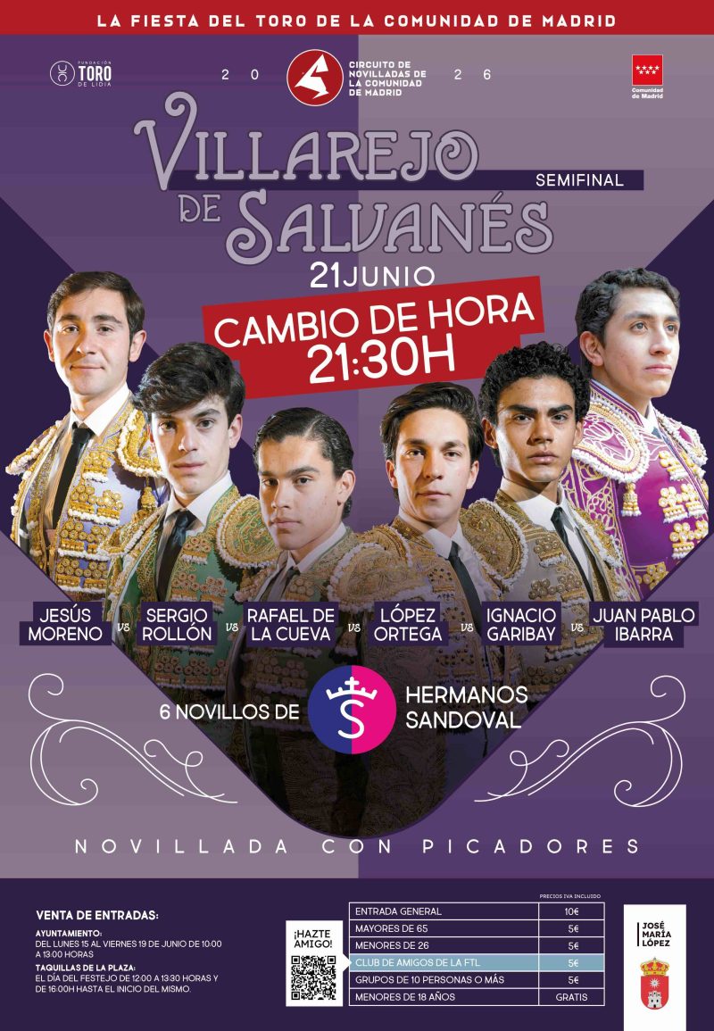 La semifinal de hoy en Villarejo de Salvanés pasa a celebrarse a las 21:30 horas