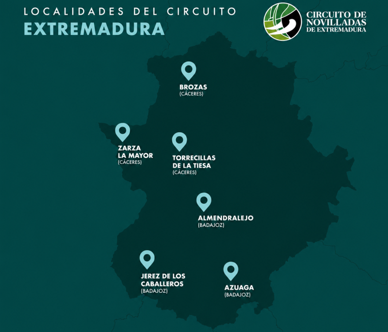 Seis pueblos extremeños sostienen la cantera del toreo en el Circuito de Novilladas 2026