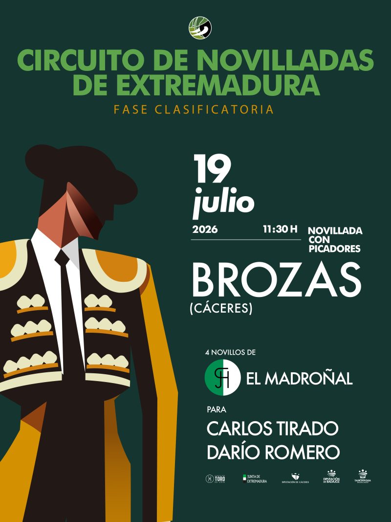 La novillada del Circuito de Extremadura en Brozas se celebrará a las 11:30 horas para no coincidir con la final del Mundial