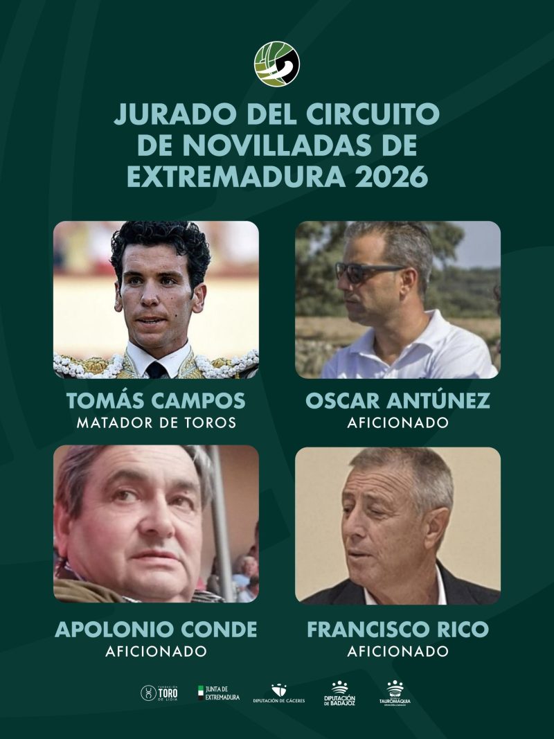 El Circuito de Novilladas de Extremadura presenta a los miembros del jurado 2026
