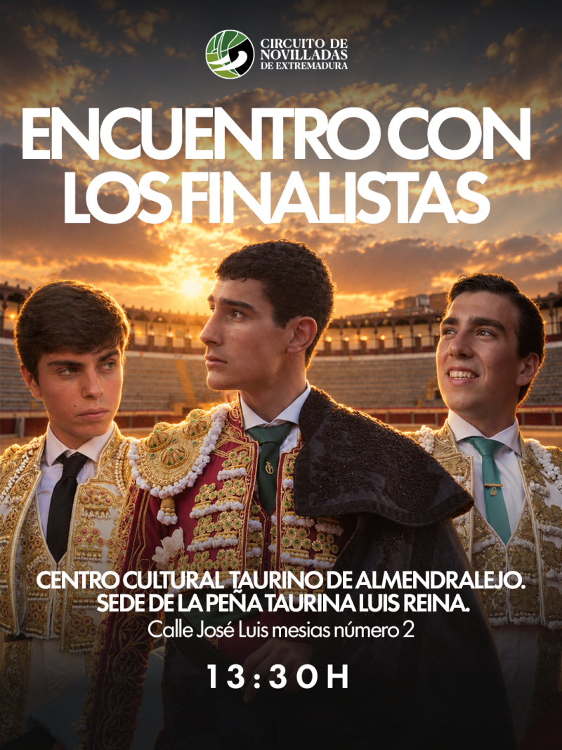 La Peña Taurina Luis Reina acoge un encuentro con los tres finalistas del Circuito de Novilladas de Extremadura